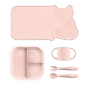 Miniland Baby Dolce Set za hranjenje za otroke metodo BLW, roza