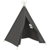 Vidaxl Otroški tipi šotor z vrečo peach skin siv 120x120x150 cm
