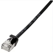 LOGILINK LogiLink CQ9013S RJ45 omrežni kabel CAT6a U/FTP 0.3 m črna izjemno tanek, ognjevaren, prilagodljiv, zaščita iz folije, brez halogena, z zaščitnim zapo, (20416838)