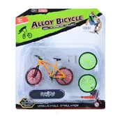 Mini set bicikl – metalni model sa skejtbordom i priborom