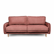 Rdeča raztegljiva sedežna garnitura iz tkanine bouclé 215 cm Patti – Bonami Selection