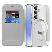 Etui SmartMag Book z Magsafe tehnologijo in RFID denarnico za Samsung Galaxy S25 Plus - gray