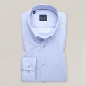 Moška slim fit srajca z modro belim črtastim vzorcem 15485