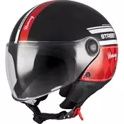Otvorena motociklisticka kaciga MT Street S Runway B5 crno-crvena
