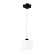 Lestenec na vrvici HARMA 1xE27/15W/230V pr. 20 cm bela/črna
