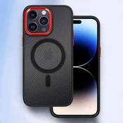 Infostyle Ovitek Magnetic Carbon - MagSafe za iPhone 13 Pro Max Rdeča/PC + TPU silikon