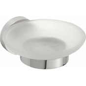 Nosilec za stekleno posodo za milo OMEGA, kromast - Kromasta - 144 - Steklo - Vijaki/lepilo - Okrogla - Bemeta - OMEGA - 110x55x125 mm - Posoda za milo