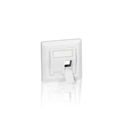 EQUIP Stenski modul Equip Rj45 50X50 za 2X Rj45 Keystone, kovinsko podnožje, bel okvir, (21405736)