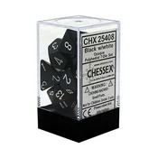 Kockice Chessex - Opaque - Polyhedral - Black & White (7)