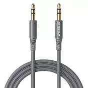 AUX 3.5mm v AUX 3.5mm audio kabel Techsuit SoundFleX AC3 Hi-Fi kakovost, 1m - siv