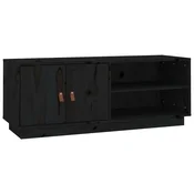 Vidaxl TV omarica črna 105x34x40 cm trdna borovina