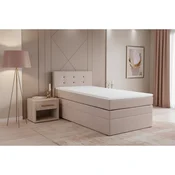 MID.YOU BOXSPRING POSTELJA 90 cm x 200 cm , tekstil, leseni material roza