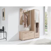 Set za hodnik Murrieta G104 193x140x40cm, SpecchioOgledalo, Sonoma hrast, Laminirani iveral, Zidni, Podni
