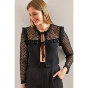 Bianco Lucci Womens Patterned Knitwear Knitted Cardigan