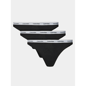 Calvin Klein Jeans  THONG 3PK X3  Črna