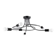 Sollux SL.1456 - Luster na šipci LEVAR 6xE27/15W/230V crna