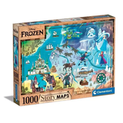 Clementoni - Puzzle Kompaktni Disney Maps Frozen - 1 000 kosov