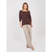 Temno rjava ženska bluza RUE PARIS