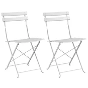 Sklopiva stolica za vrt 2 pcs Bijelo 42 x 46 x 82cm Metal