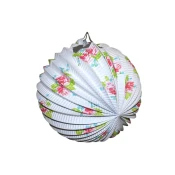 Wiky Svetilna krogla bela s cvetjem 25 cm