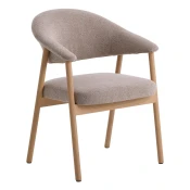 Bež jedilni stoli v kompletu z nasloni za roke 2 ks iz masivnega hrasta Elk – Unique Furniture