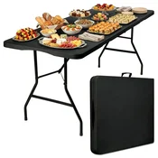 EH Zložljiva gostinska miza BUFFET ČRNE barve 200x90 cm