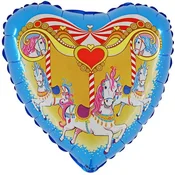 Grabo Folija balon v obliki srca, konj, vrtiljak, 45 cm