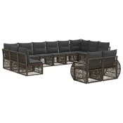 vidaXL vidaXL Vrtna sedežna garnitura 12 pcs Siva in temno siva poli ratan, (5000272597)