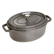 slomart Ovalna litoželezna posoda STAUB 3,2l v grafitni barvi, 27 cm, 5 kg - kakovostna kuhinjska oprema za dolgotrajno uporabo