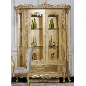 Casa Padrino luxury baroque display cabinet gold - Handmade solid wood showcase with 2 glass doors and drawer - Luxury furniture in baroque style - Baroque furniture - Noble & Magnificent