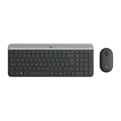 Logitech MK470 US Bežicna tastatura i miš, Crni