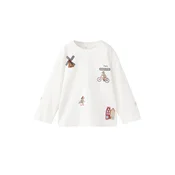 MANGO KIDS Majica AMSCAM svetlo bež / rjava / temno rdeča / črna