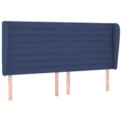 Vidaxl Vzglavje z ušesi modro 203x23x118/128 cm blago