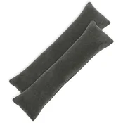 Vidaxl Prevleka za blazino 2 kos HEERLEN Temno siva 40 x 145 cm Bouclé