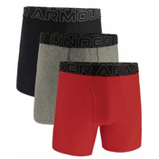 Bokserice Under Armour Performance Tech 6in Boxerjock 3P - black/grey/red