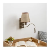 Brilagi - LED zidna lampa NUBILA 1xE27/25W/230V + LED/3W hrom/braon