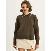 Bianco Lucci Pulover Pullover temno rjava