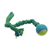 shumee Bubu Pets | Pasja igrača, pletena vrv, zanka, s teniško žogico, roza neon, 45 cm - Pasja igrača, pletena vrv, zanka, s teniško žogico, roza neon, 45 cm