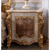 Casa Padrino luxury baroque bedside table with 3 drawers white/brown/gold