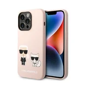Karl Lagerfeld Etui Karl Lagerfeld Silicone Karl&Choupette MagSafe za iPhone 14 Pro - svetlo roza