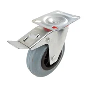 Vrtljivo gumijasto kolo z zavoro 125mm - 100kg Fixman