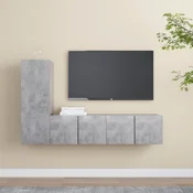 3-dijelni set TV ormarica siva boja betona konstruirano drvo