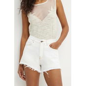 Traper kratke hlače Pinko za žene, boja: bijela, bez uzorka, visoki struk, 103627 A1VD