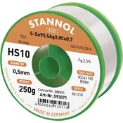 Stannol Stannol HS10 2510 spajkalna žica\, neosvinčena tuljava Sn95\,5Ag3\,8Cu0\,7 ROM1 250 g 0.5 mm, (20428447)