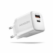 Axagon ACU-PQ30W USB-C + QC3.0 30W bijeli zidni punjač