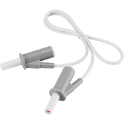 VOLTCRAFT Visokofleksibilni varnostni merilni kabel [lamelni vtič 4 mm-lamelni vtič 4 mm] 0.5 m bele barve MSB-501 10 A