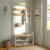 Songmics Obešalnik za plašče 30x85x1805 cm hrast