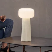 Mantra Iluminación Namizna svetilka Faro, steklo, plastika, vtičnica E27, bela - Dnevna soba/jedilnica - bela, opalna