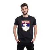 Muška majica kratkih rukava Srbija trobojka svi u napad, Crna