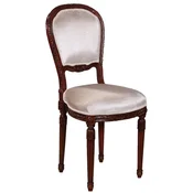 Casa Padrino luxury baroque dining room chair silver/dark brown 41 x 50 x H. 90 cm - Luxury dining room furniture in baroque style - Baroque interior - Baroque furniture